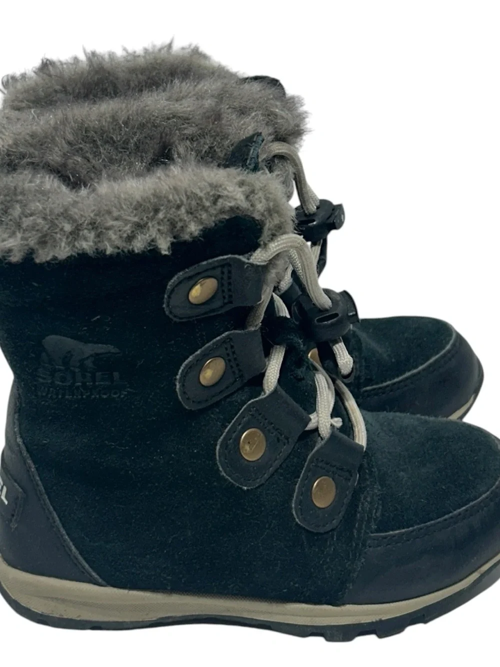 Sorel Kids Black Suede Waterproof Winter Boots Side Toddler/Little Kid 10